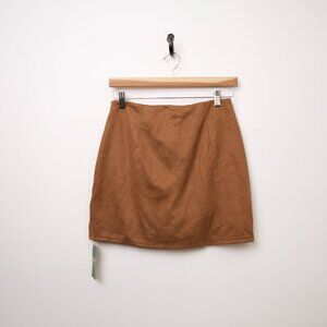 NWT Halara Brown Suede Mini Skirt Size Medium
